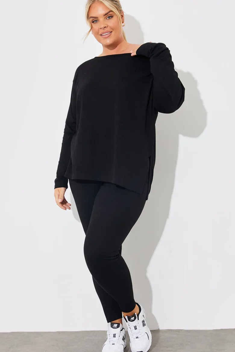 Off The Shoulder Long Sleeve T Shirt And Legging Set