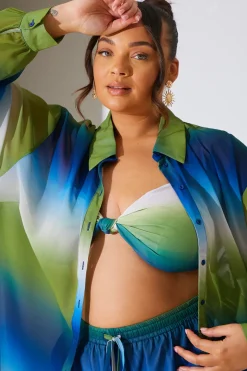 Ombre Chiffon Beach Co-Ord Shirt