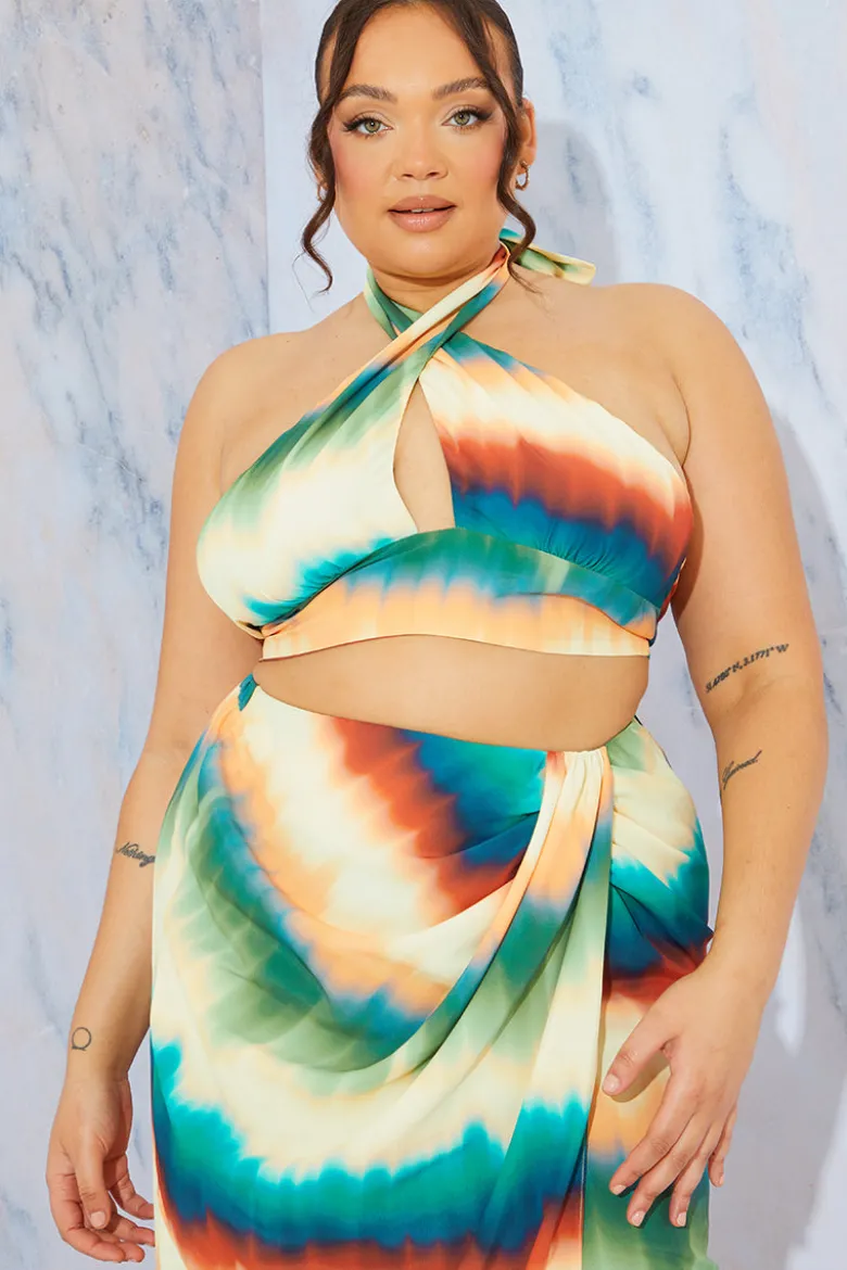 Ombre Halterneck Cut Out Top