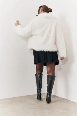 Oversized Collared Faux Fur Coat