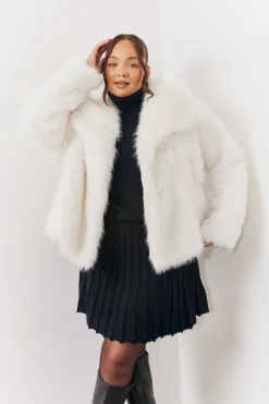 Oversized Collared Faux Fur Coat