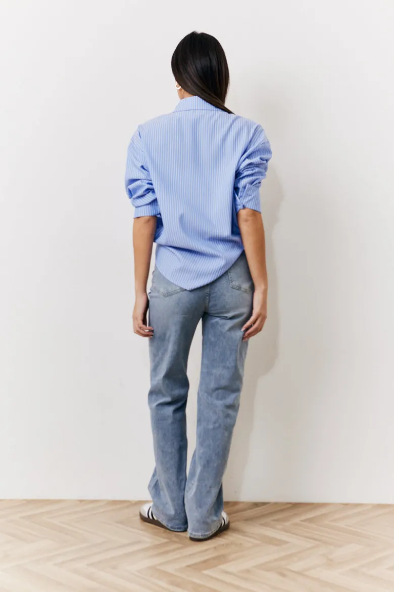 Oversized Striped Poplin Shirt