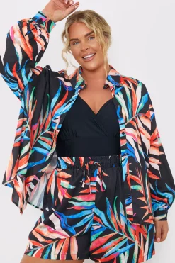 Palm Print Co-Ord Beach Shirt