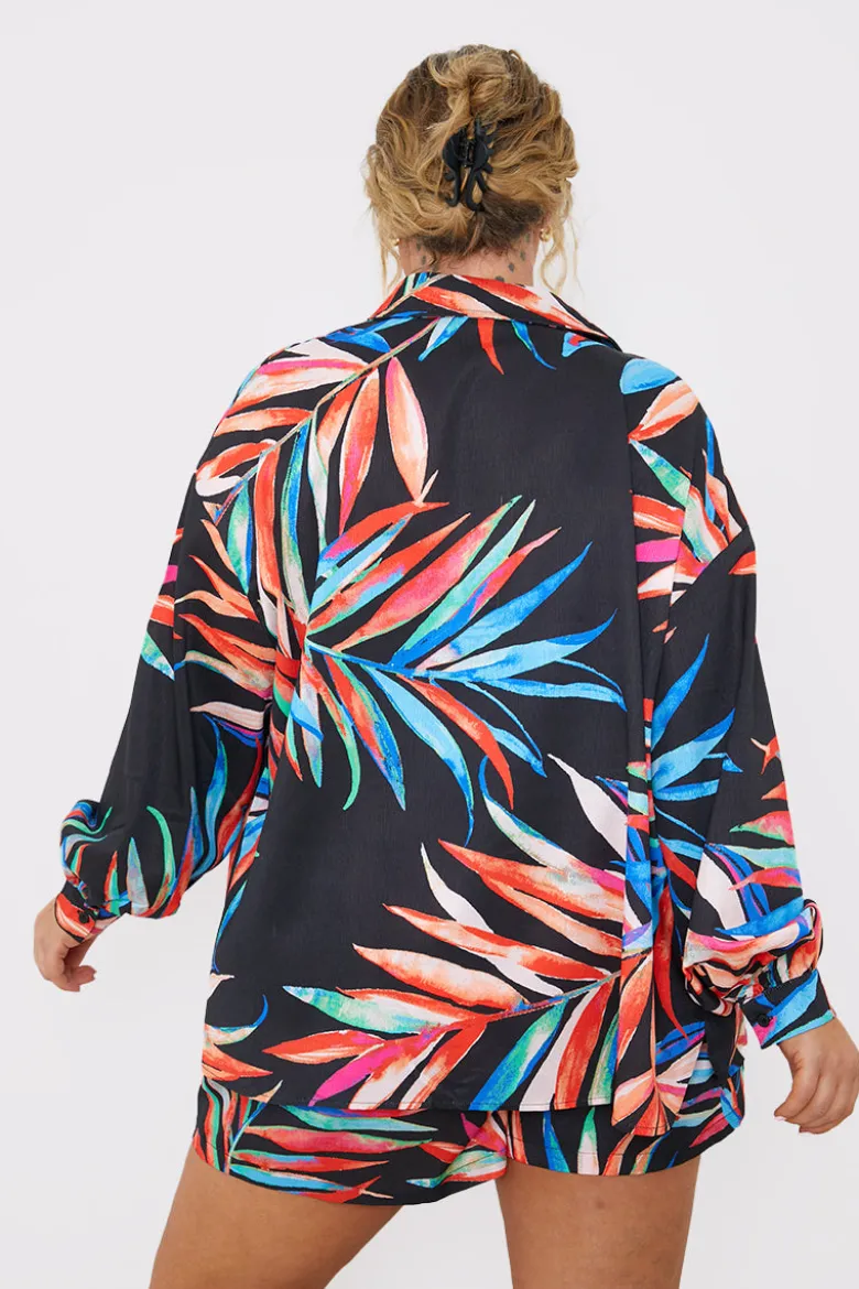 Palm Print Co-Ord Beach Shirt