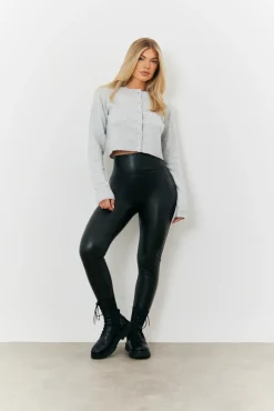Perfect Sculpting High Waisted Leather Look Leggings