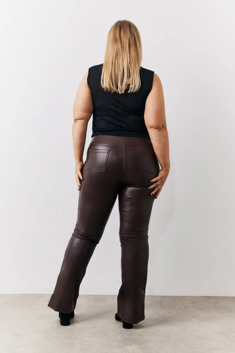 Perfect Sculpting High Waisted Leather Look Flare
