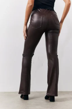 Perfect Sculpting High Waisted Leather Look Flare