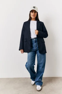 Pinstripe Relaxed Blazer