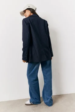 Pinstripe Relaxed Blazer