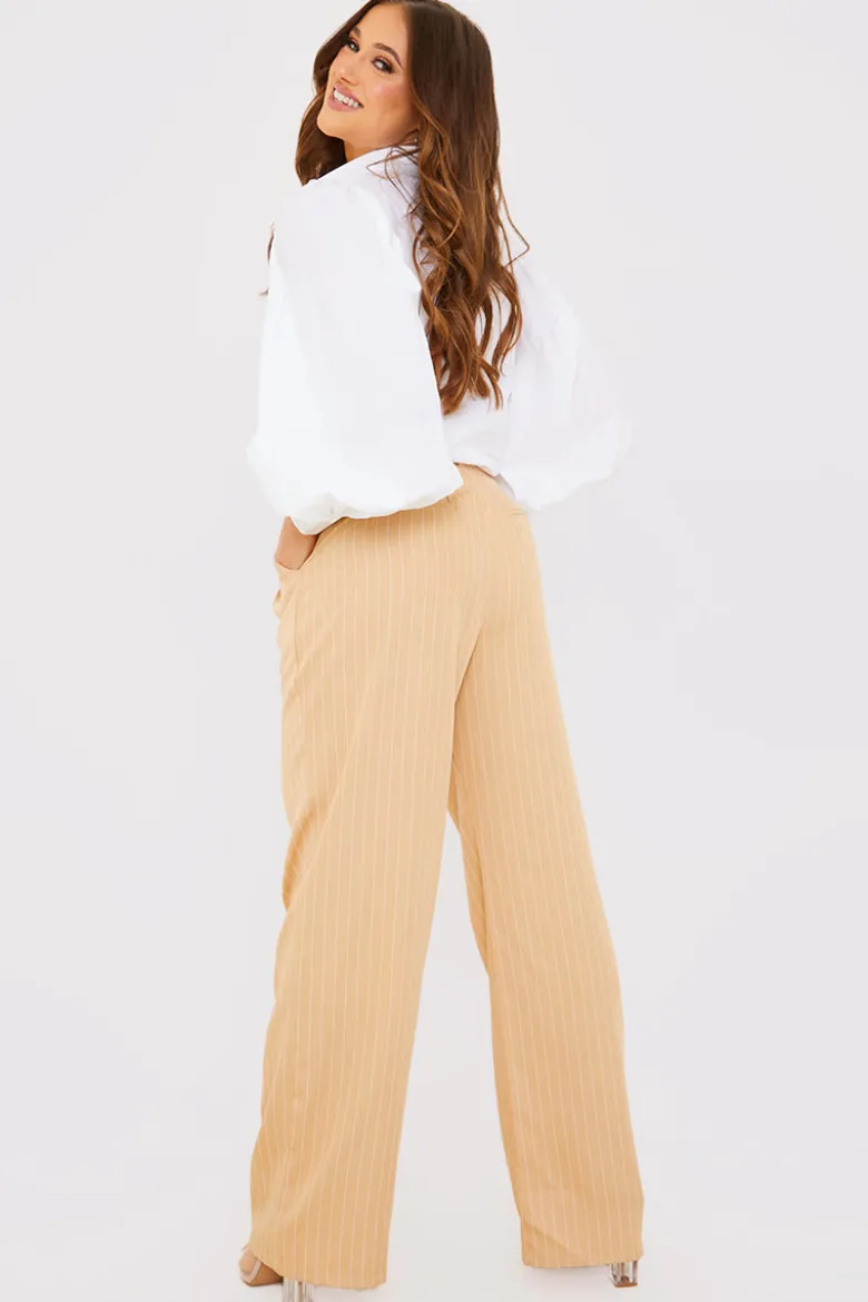 Pin Stripe Wide Leg Trousers