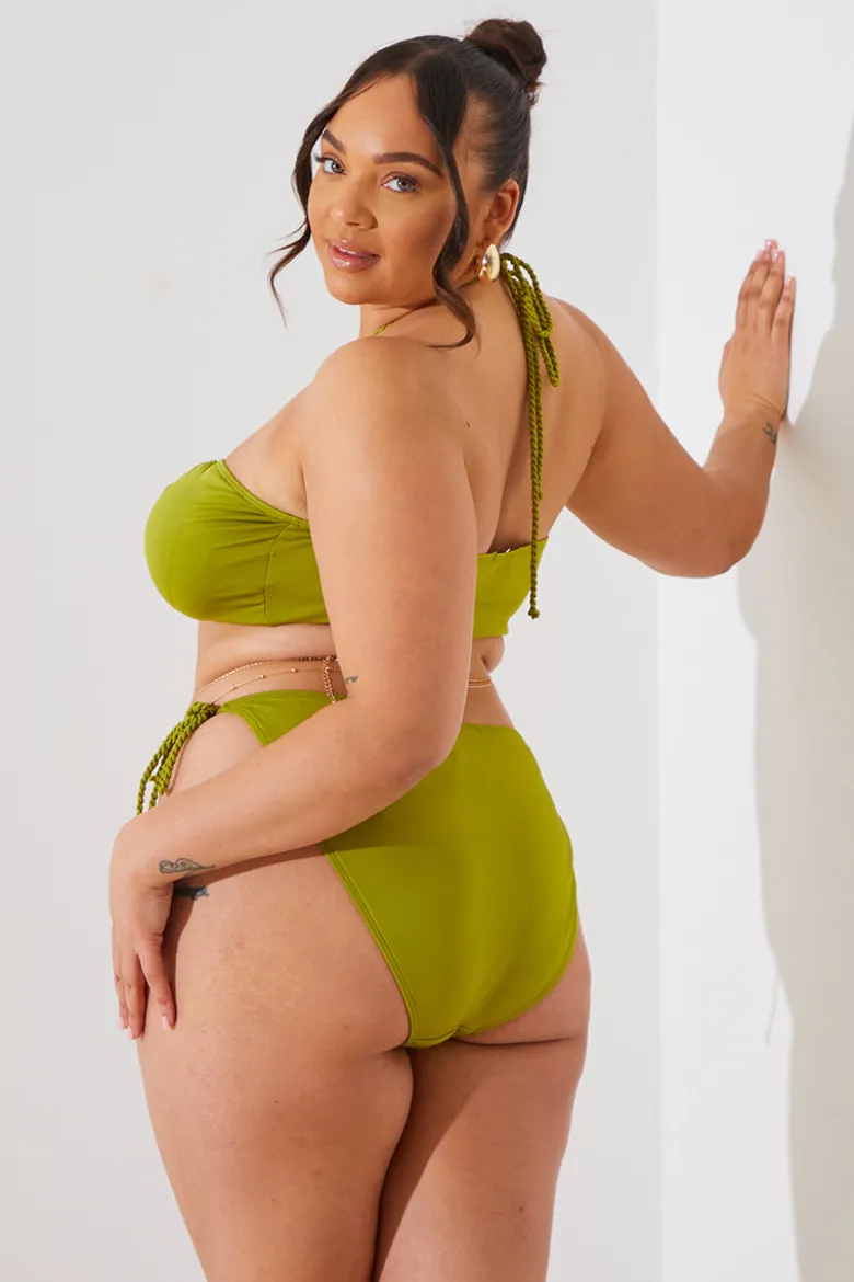 Plait Detail Halter Neck Bikini Top