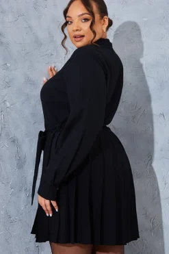 Pleated Shirt Dress