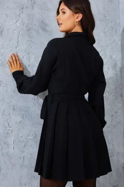 Pleated Shirt Dress