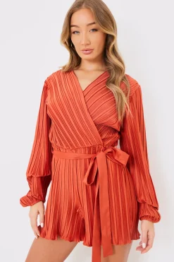 Plisse Wrap Playsuit