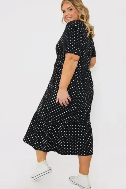 Polka Dot Smock Midaxi T-Shirt Dress