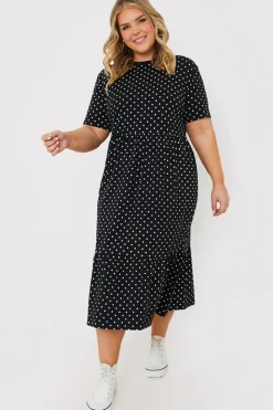 Polka Dot Smock Midaxi T-Shirt Dress