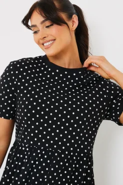 Polka Dot Smock Midaxi T-Shirt Dress