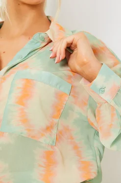 Printed Button Up Beach Co-Ord Shirt