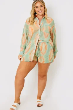 Printed Button Up Beach Co-Ord Shirt