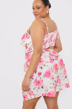 Printed Gathered Bust Co-ord Top