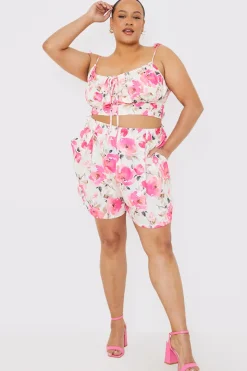 Printed Gathered Bust Co-ord Top