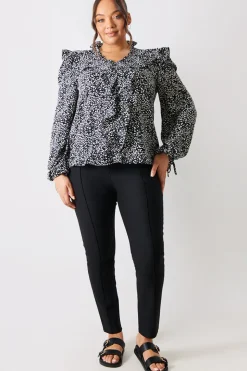 Printed Ruffle Blouse