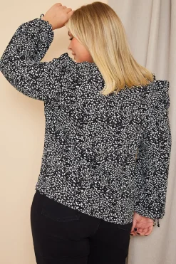 Printed Ruffle Blouse