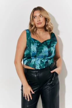 Printed Satin Corset