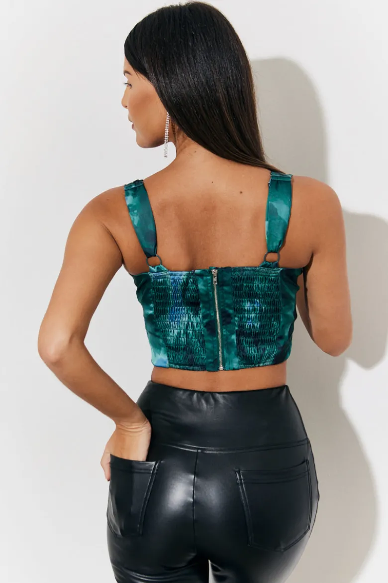 Printed Satin Corset