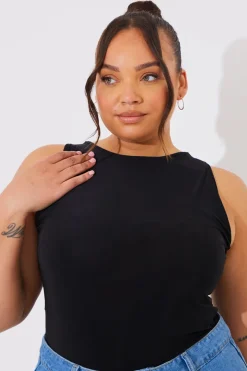 Racer Neck Double Layer Slinky Bodysuit