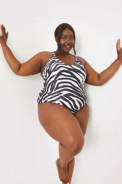 Recycled Control Zebra Print Ring Detail Swimsuit