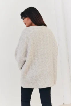 Recycled Interest Yarn Crew Neck Knit Jumper