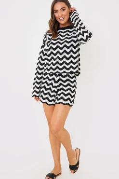 Recycled Stripe Chevron Co Ord Shorts