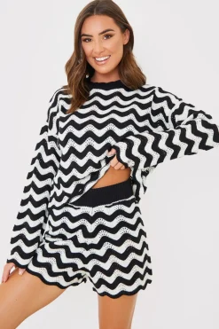 Recycled Stripe Chevron Co Ord Shorts
