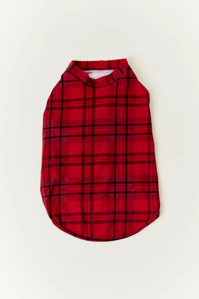Red Checked Matching Dog Coat