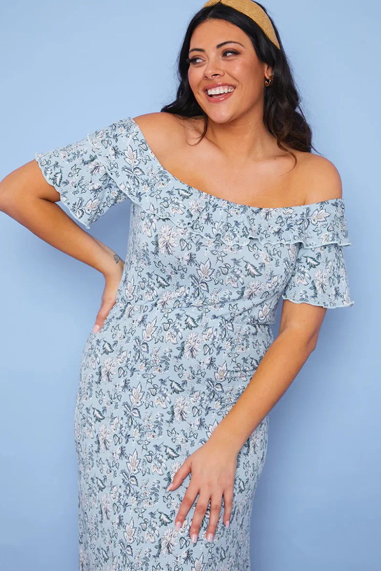 Responsible Viscose Paisley Bardot Midi Dress