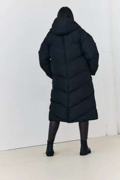 Reversible Hooded Longline Puffer Coat