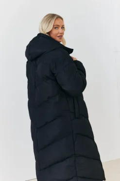 Reversible Hooded Longline Puffer Coat