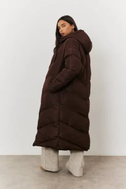 Reversible Hooded Longline Puffer Coat