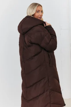 Reversible Hooded Longline Puffer Coat