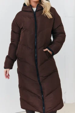 Reversible Hooded Longline Puffer Coat
