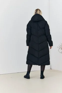 Reversible Hooded Longline Puffer Coat