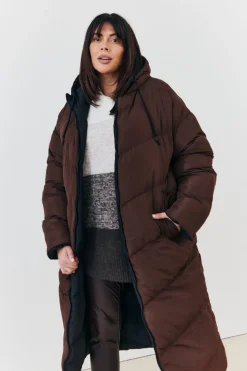 Reversible Hooded Longline Puffer Coat