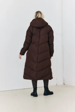Reversible Hooded Longline Puffer Coat
