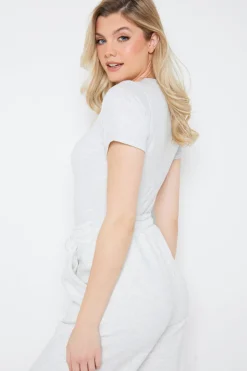 Ribbed Crew Neck Short Sleeve Bodysuit