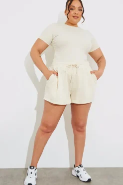 Ribbed Crew Neck Short Sleeve Bodysuit