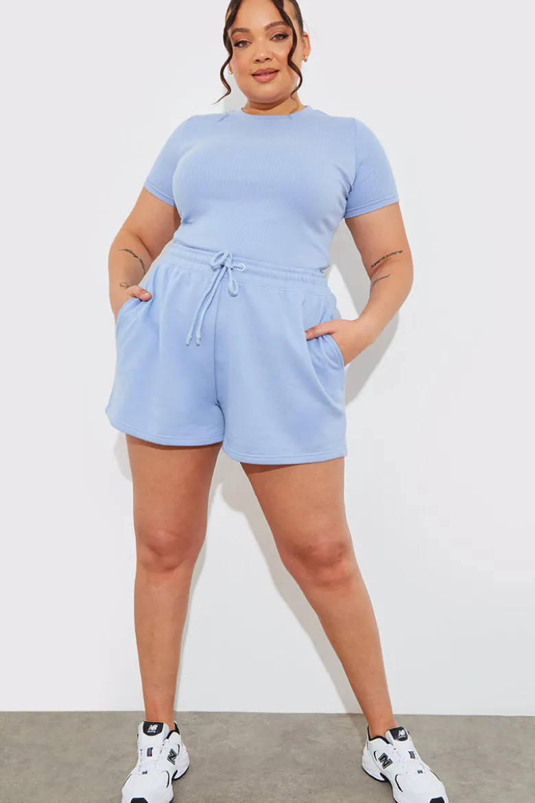 Ribbed Crew Neck Short Sleeve Bodysuit