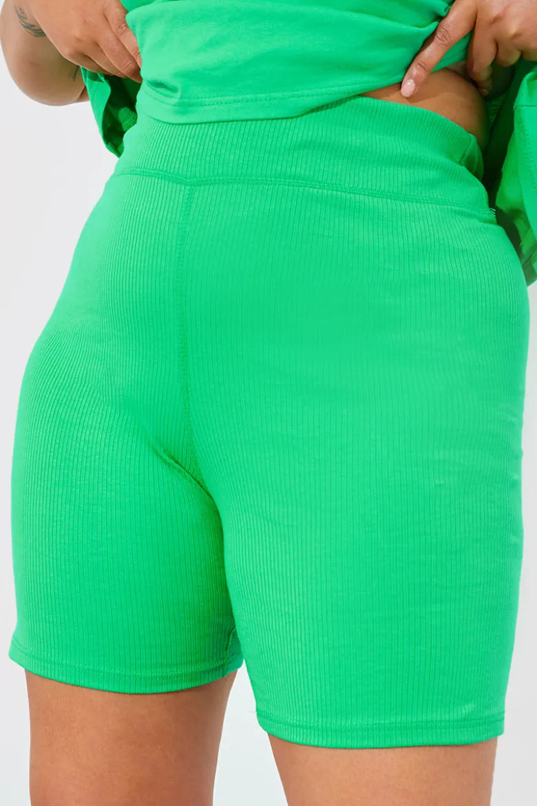 Ribbed High Waisted Cycling Shorts