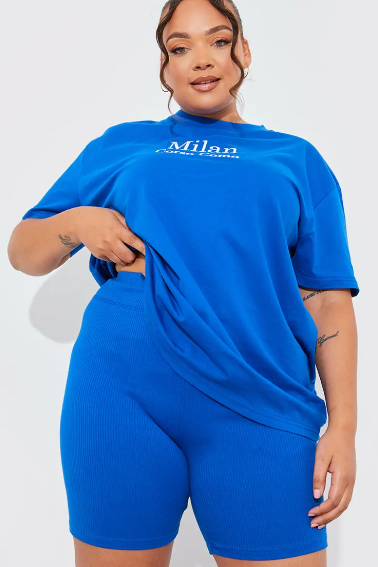 Ribbed High Waisted Cycling Shorts