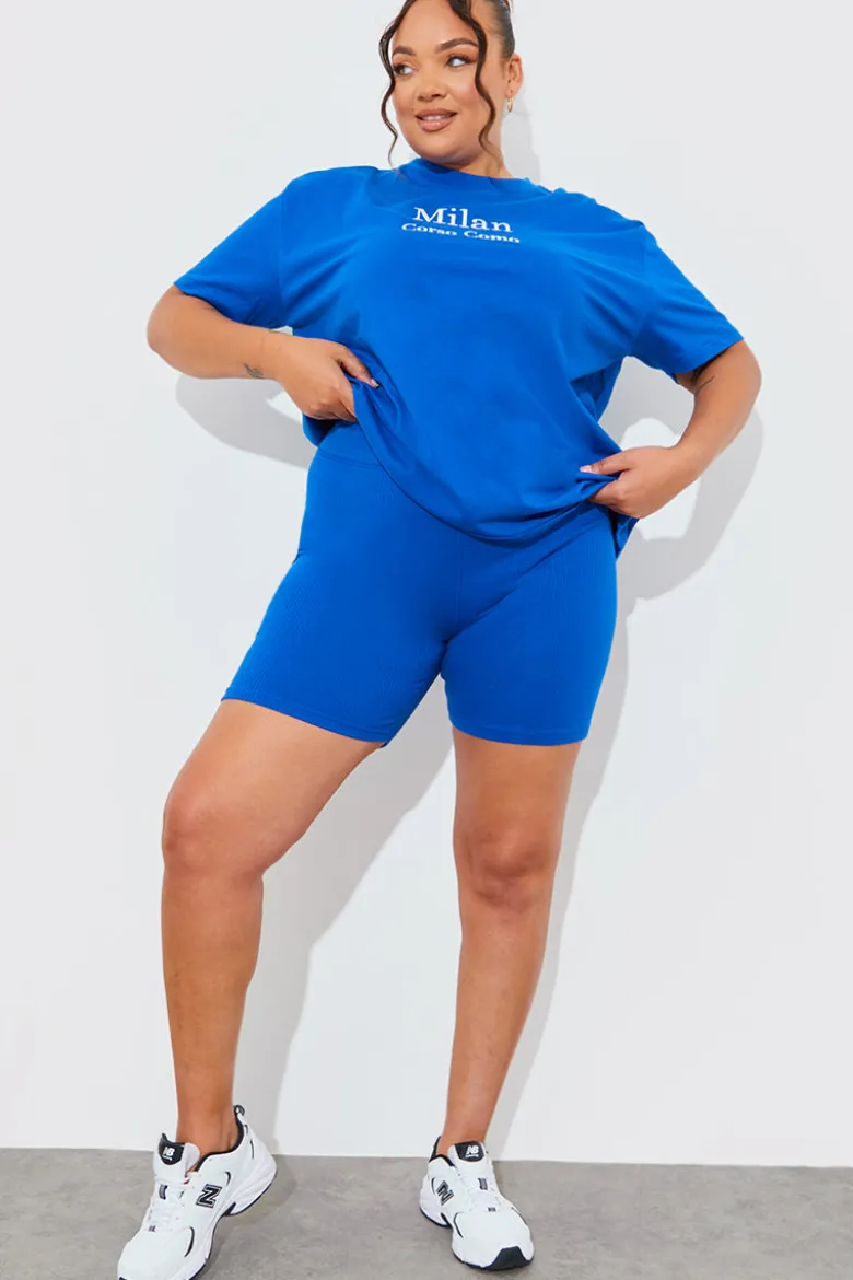Ribbed High Waisted Cycling Shorts